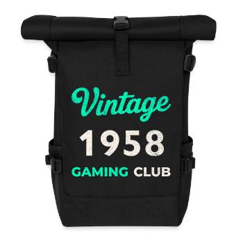 Vintage 1958 – Année de naissance rétro du Gaming Club - Sac à dos roll top - noir - Devant