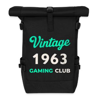 Vintage 1963 – Année de naissance rétro du Gaming Club - Sac à dos roll top - noir - Devant