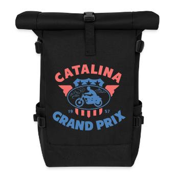 Catalina Grand Prix Vintage Motorcycle - Roll Top Backpack - black - Front