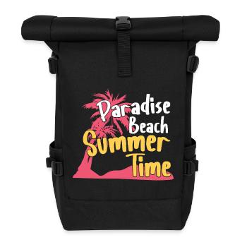 Paradise Beach Summer Time Retro Design - Roll Top Backpack - black - Front
