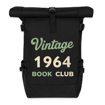 Cadeau rétro de l’année de naissance vintage du club de lecture de 1964 - Sac à dos roll top - noir - Devant