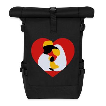 Muslimischer Mann, Frau, Babyliebe - Rolltop Rucksack - Schwarz - Vorne