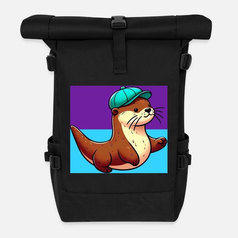 otter - Roll Top Backpack - black