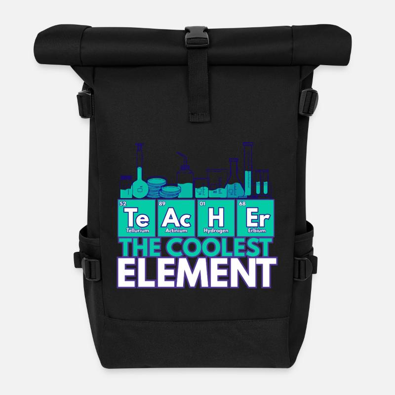 Teacher – The Coolest Element | Chemistry theme - Roll Top Backpack - black