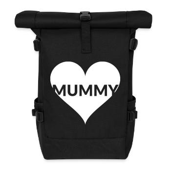 Chemise de maman cœur - Sac à dos roll top - noir - Devant