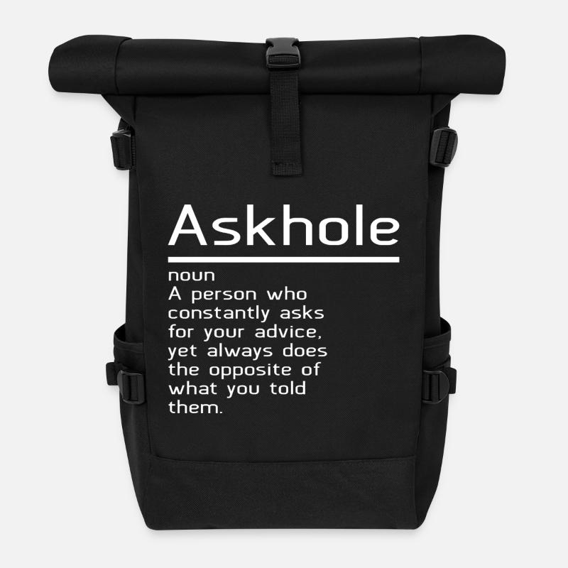 Askhole - Rolltop Rucksack - Schwarz