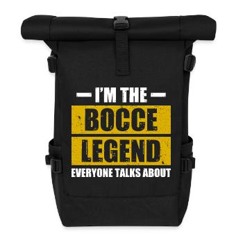 Bocce legend Petanque Boule player - Roll Top Backpack - black - Front