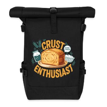 Bäcker-Fans von Sauerteigbrot-Backen in der Zeit - Rolltop Rucksack - Schwarz - Vorne