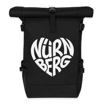 Nurnberg Herz Schriftzug - Rolltop Rucksack - Schwarz - Vorne