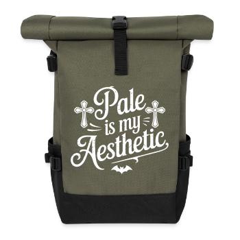 Pale Is My Aesthetic - Roll Top Backpack - olive/black - Front