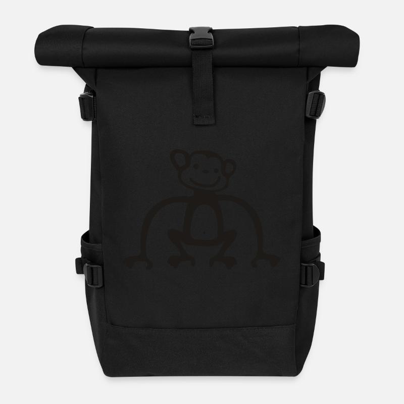 Äffchen - Rolltop Rucksack - Schwarz