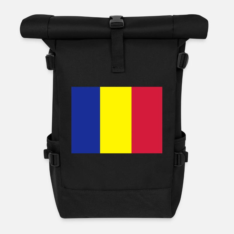 fahne_rumaenien - Rolltop Rucksack - Schwarz