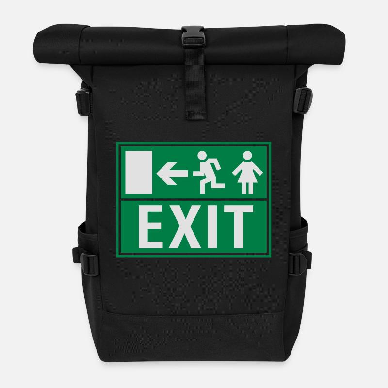 EXIT (NOTAUSGANG) - Rolltop Rucksack - Schwarz