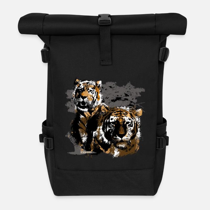tiger - Rolltop Rucksack - Schwarz