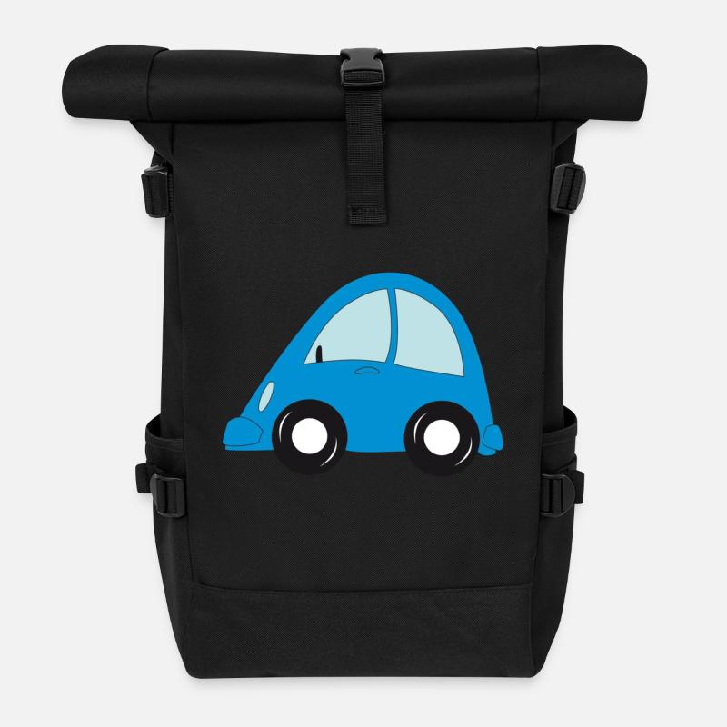 voiture bleu - Sac à dos roll top - noir