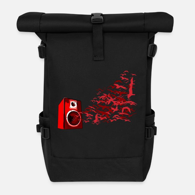 Speaker Birds DJ - Roll Top Backpack - black