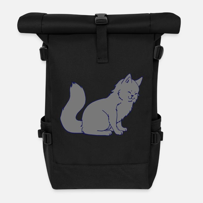 cat - Rolltop Rucksack - Schwarz