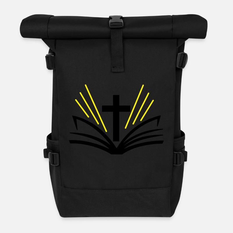 2c Croix Bible - Sac à dos roll top - noir