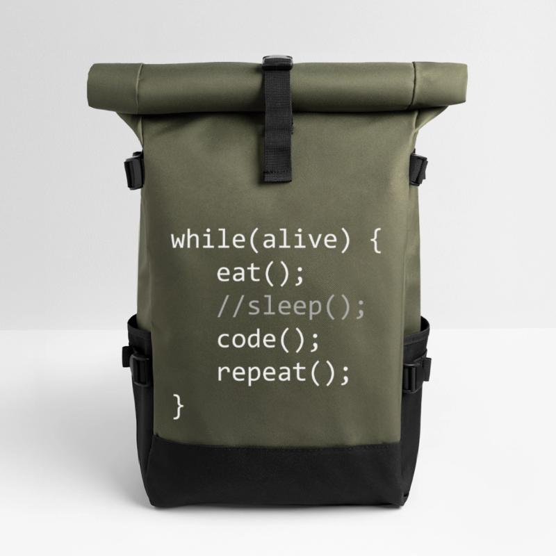 Code While Alive Rolltop Rucksack