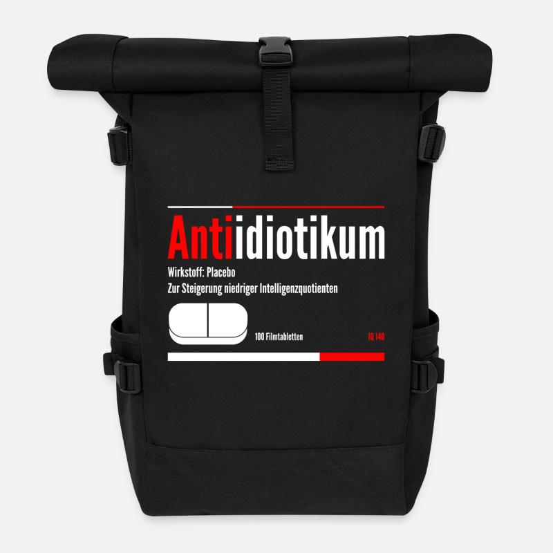 Krankenschwester Antiidiotikum - Rolltop Rucksack - Schwarz