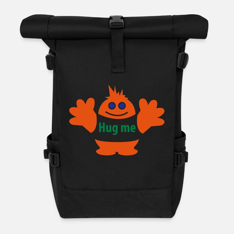 Hug Me - Roll Top Backpack - black