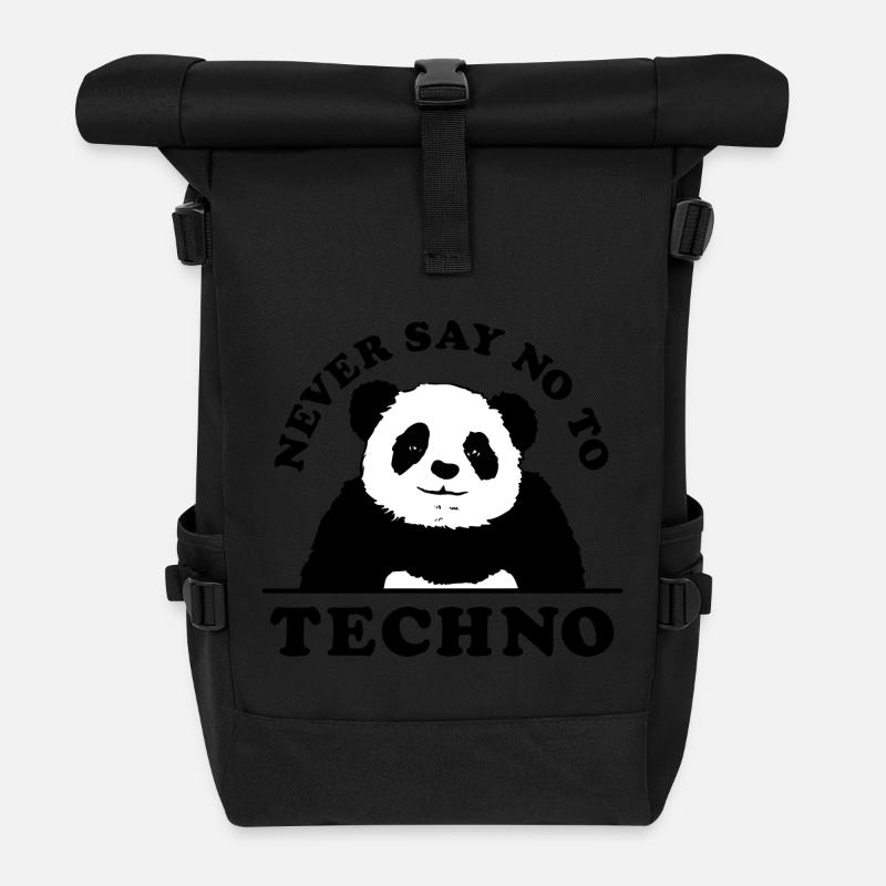 Nie nein sagen II bis Techno - Rolltop Rucksack - Schwarz