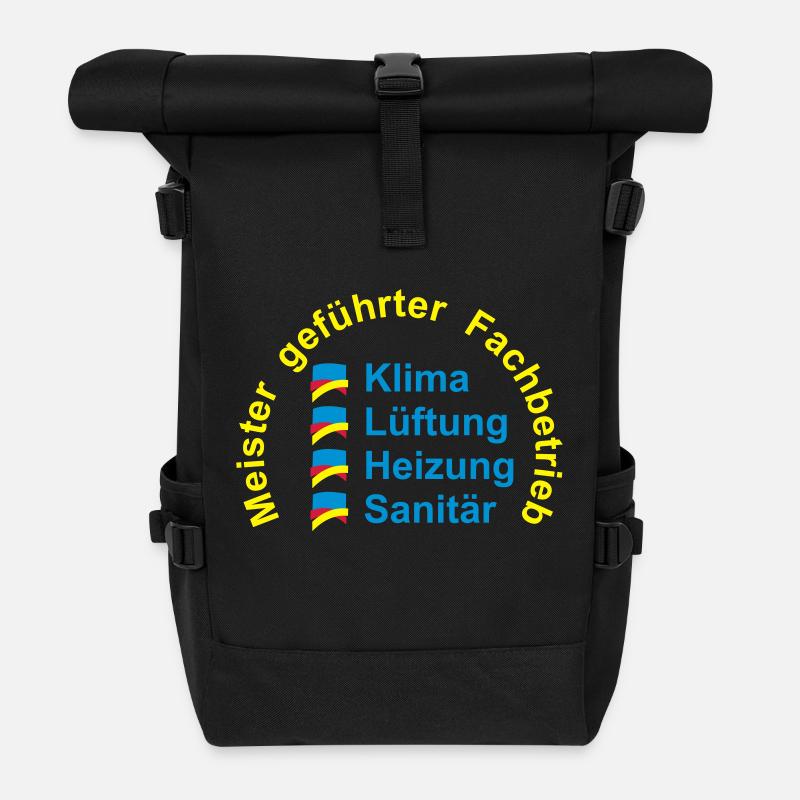 Klima Lüftung Heizung Sanitär - Meister - Rolltop Rucksack - Schwarz