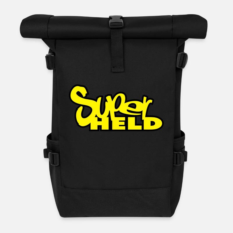 superheld - Rolltop Rucksack - Schwarz