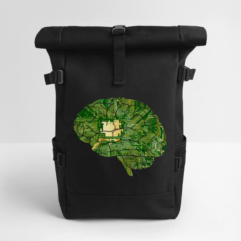 Gehirn - Computerchip - Chip - Computer Rolltop Rucksack