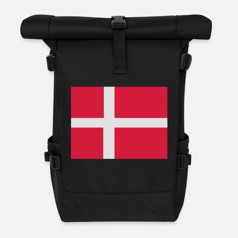 flag_denmark - Sac à dos roll top - noir