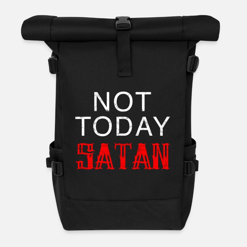 Not Satan today !! - Roll Top Backpack - black