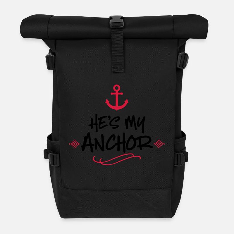 Hochzeit - Rolltop Rucksack - Schwarz