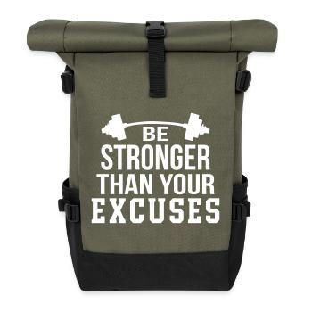 Be Stronger - Roll Top Backpack - olive/black - Front