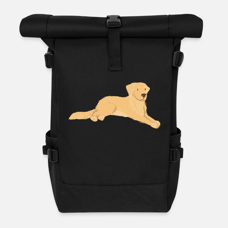 Golden Retriever - Rolltop Rucksack - Schwarz