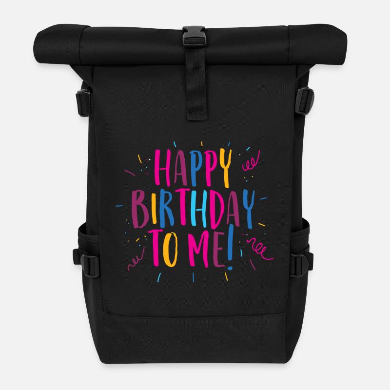 Congratulations on my birthday! - Roll Top Backpack - black