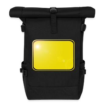 Ortsschild blanko, einfach - selbst gestalten - Rolltop Rucksack - Schwarz - Vorne