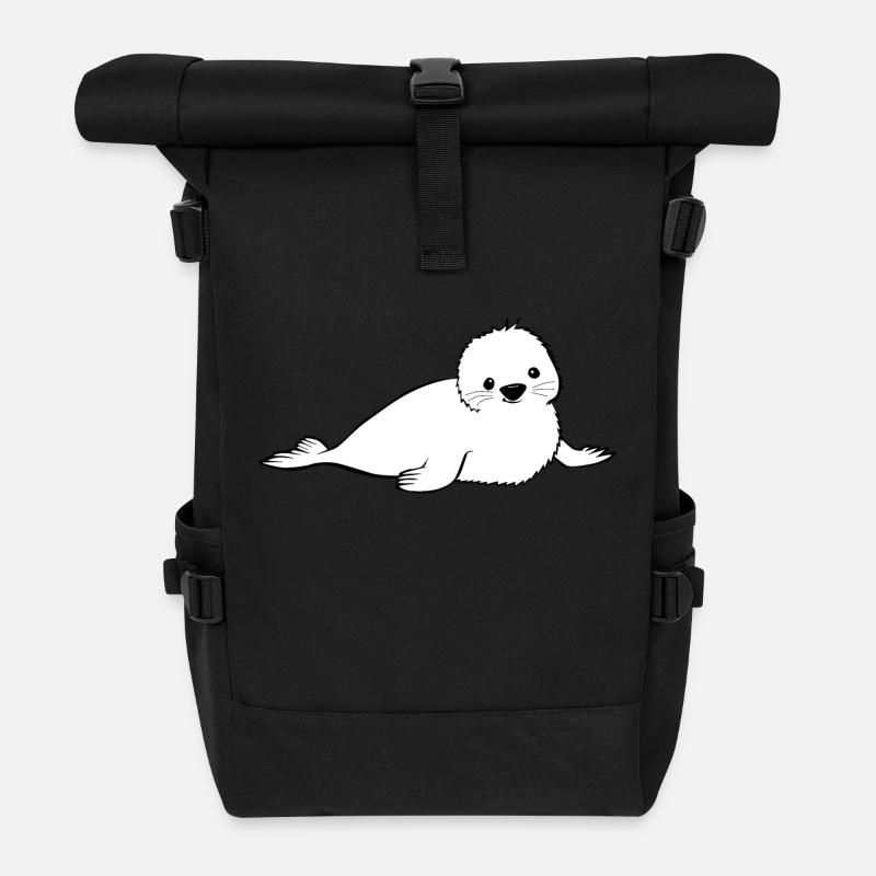Robbe tanzt - Rolltop Rucksack - Schwarz