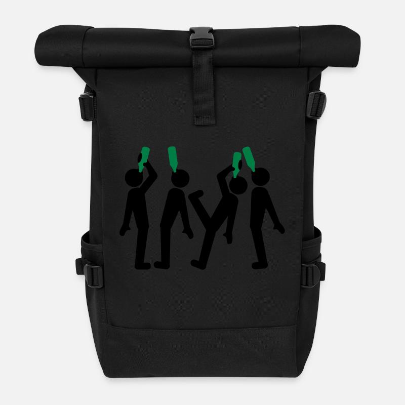 Funny 4 Beer Alcohol Drinking Friends Team Crew - Sac à dos roll top - noir