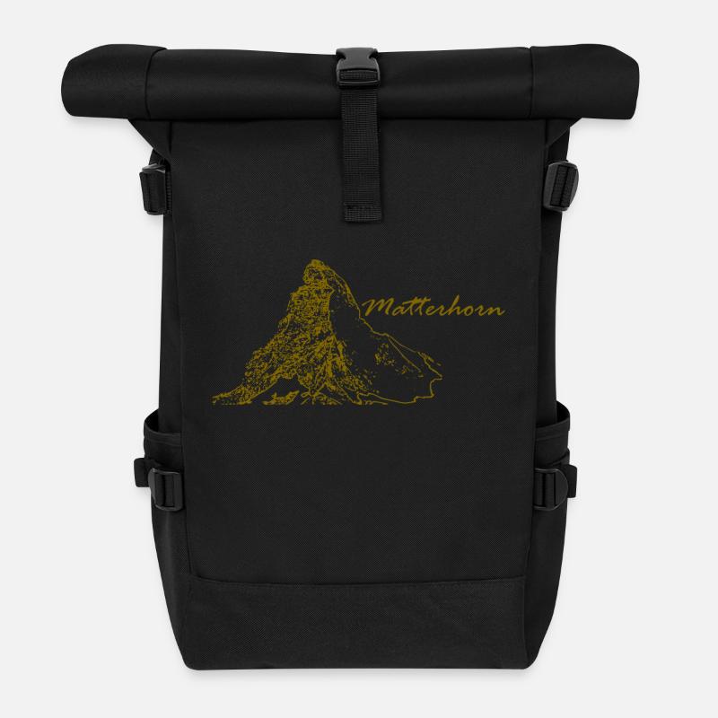 Matterhorn Berg Schweiz Zermatt - Rolltop Rucksack - Schwarz