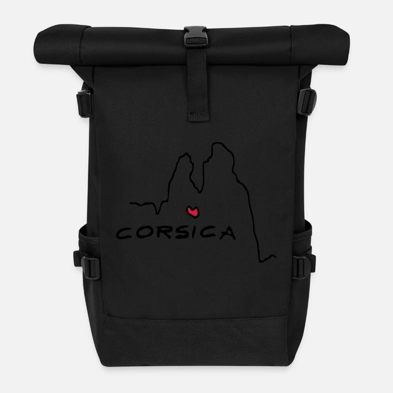 Corsica Herz Calanche 2c - Rolltop Rucksack - Schwarz