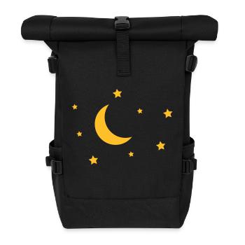 mond_und_sterne - Rolltop Rucksack - Schwarz - Vorne