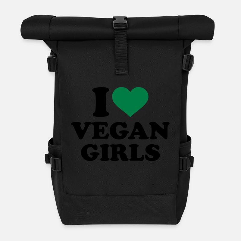 Vegan - Rolltop Rucksack - Schwarz