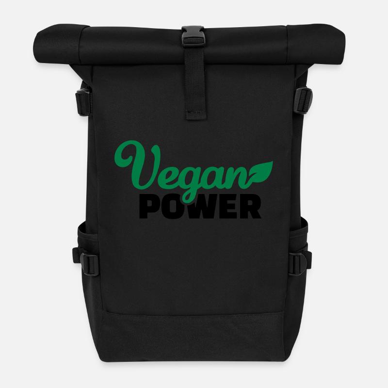 Vegan - Rolltop Rucksack - Schwarz