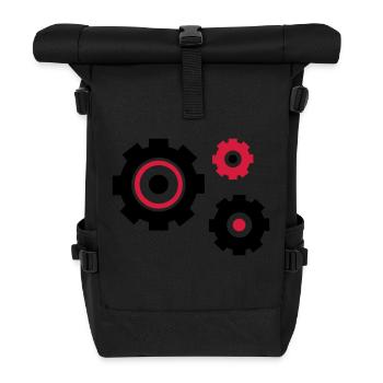 zahnraeder_2 - Rolltop Rucksack - Schwarz - Vorne