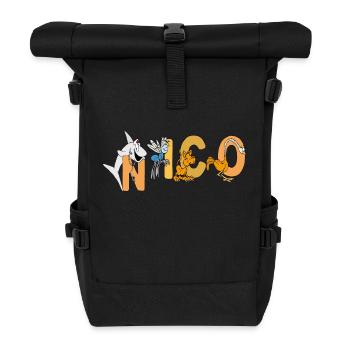 Nico - Rolltop Rucksack - Schwarz - Vorne