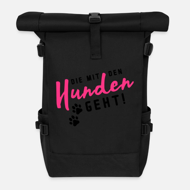 hunden die mit den - Rolltop Rucksack - Schwarz