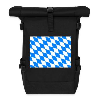 Bayern Bavarian Bavière drapeau diamants vérifier - Sac à dos roll top - noir - Devant