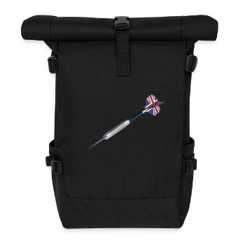 Großbritannien Dartpfeil - Rolltop Rucksack - Schwarz - Vorne