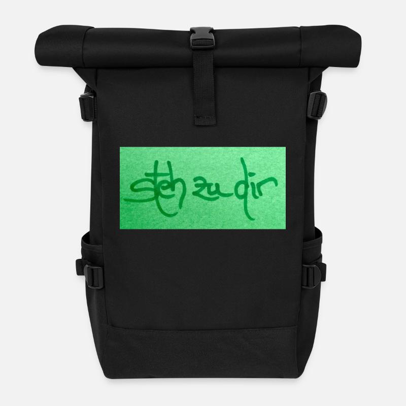 steh zu dir - Rolltop Rucksack - Schwarz