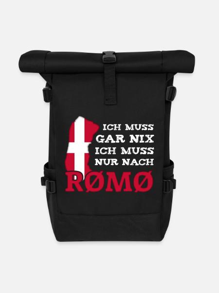 Römö # Rømø # Ich muss gar nix # Dänemark - Rolltop Rucksack - Schwarz